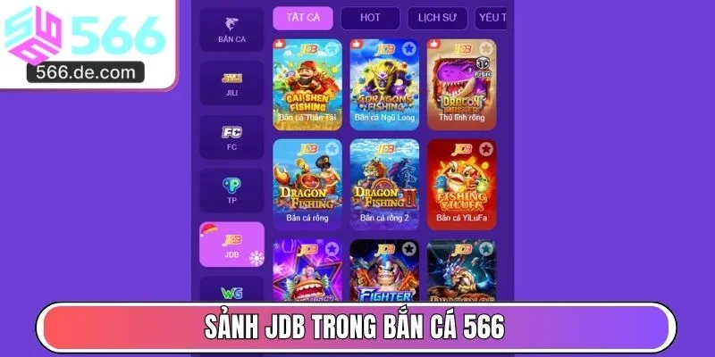 Sảnh JDB trong bắn cá 566