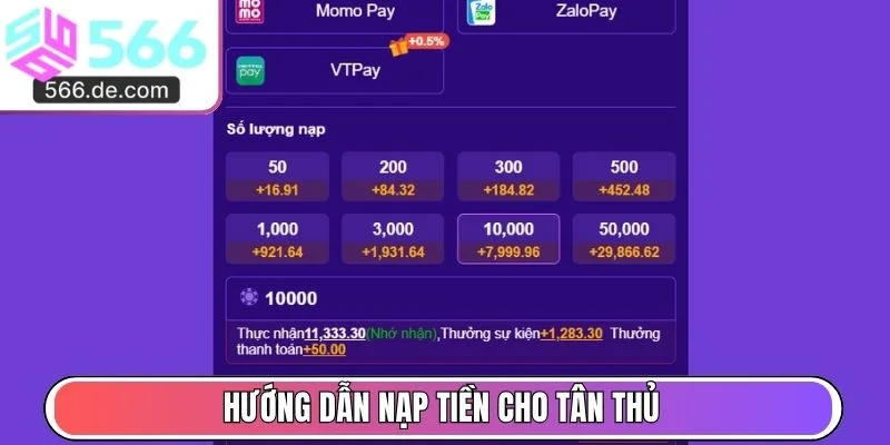 Hướng dẫn nạp tiền cho tân thủ