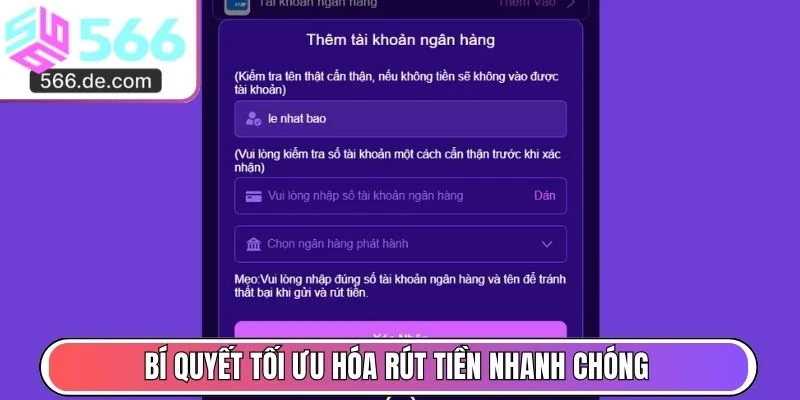 Bí quyết tối ưu hóa rút tiền nhanh chóng
