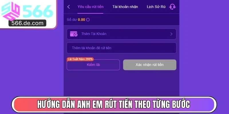 Hướng dẫn anh em rút tiền theo từng bước